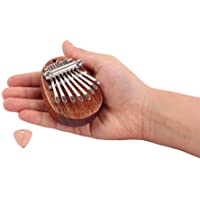 Alnicov - Colgante de madera de caoba de alta calidad con 8 teclas y mini Kalimba
